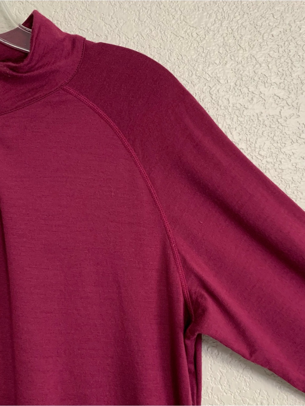 Ibex Top Womens XL Merino Wool 1/4 Zip Base Layer Side Ruched Outdoor Burgundy - Picture 7 of 13